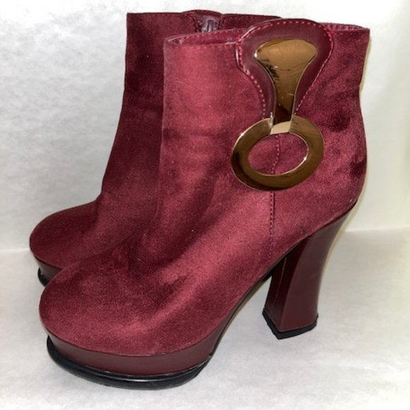 Mod 4" Fuscia Platform Bootie Size 7 - Picture 1 of 3